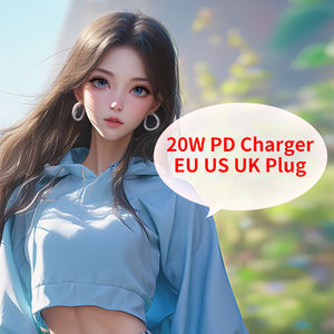 Adaptador de carga rápida PD 20W USB C estándar de la UE, cargador de pared tipo C a tipo C con cable de datos para productos electrónicos - Product Image 6