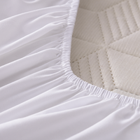 Protège-matelas imperméable, couleur unie, texture tricotée, respirant, anti-poussière, anti-punaises de lit, lavable en machine, pour la maison et l'hôtel