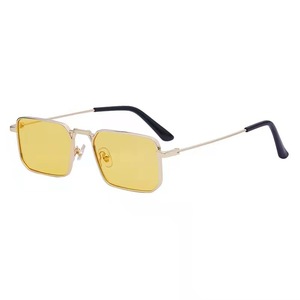 <b>Square</b> Unisex <b>Sunglasses</b> Metal Frame Gold Color TAC Lens UV385 Protection Fashionable Design - Product Image 5
