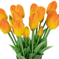 Bunga Tulip buatan dekoratif untuk pernikahan, bunga Tulip sintetis sentuhan asli, bunga Tulip kuning, bunga pernikahan pengantin Diy