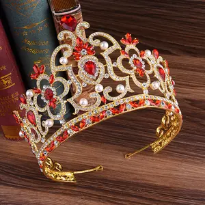 Яркая свадебная тиара для принцессы в стиле барокко DA081, европейская роскошная Корона невесты для конкурса красоты, аксессуары для волос для королевы