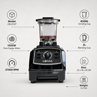 Lohas Heavy Duty Blender, elektrische hogesnelheidsblender, professioneel keukenapparaat voor restaurants, hotels, cafés, smoothies en sappen.
