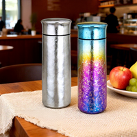 Mug isotherme en titane pur à double paroi, design unisexe haut de gamme, avec infuseur à thé intégré, petit format