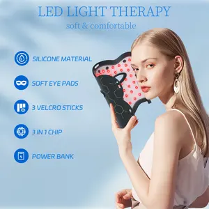 Wholesale Near Infrared Phototherapy Anti Aging Led Facial Mask Beauty Device Face Red Light Therapy Silicone Led Face Mask