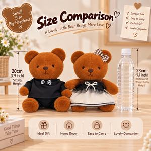 Venta al por mayor directa <span class=keywords><strong>de</strong></span> fábrica: Osos <span class=keywords><strong>de</strong></span> peluche marrones <span class=keywords><strong>de</strong></span> <span class=keywords><strong>pareja</strong></span> con traje <span class=keywords><strong>de</strong></span> pajarita y vestido <span class=keywords><strong>de</strong></span> lazo <span class=keywords><strong>de</strong></span> perlas, juguete suave OEM ODM para regalo - Product Image 4