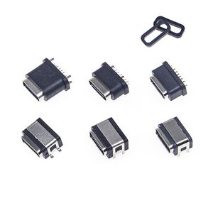 Connecteur femelle Type-C 16 broches étanche IP67, montage sur panneau SMT/DIP avec 4 broches de fixation et joint torique, hauteur 6,8/7,2/10,2 mm en option - Product Image 1