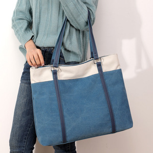 Bolso de Mano Ligero para Portátil, Bolso de Hombro de Lona para Mujer, Bolso de Gran Capacidad, Bolso de Lona para el Trabajo - Product Image 3