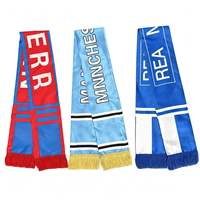Écharpe de supporter de football/soccer en polyester jacquard tricoté, imprimée par sublimation, design personnalisé, promotionnelle, pour événements sportifs