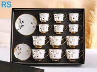 Nouvelles tasses à café en céramique exquises pour l'heure du thé, avec soucoupe, ensembles de tasses à thé avec décor plaqué or