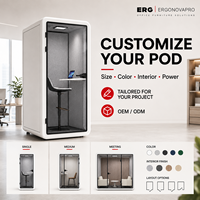Cabine de bureau acoustique modulaire Ergonovapro, cabine téléphonique insonorisée, cabine de réunion privée, espace de travail silencieux, bureau individuel