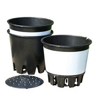 Pot Tanaman Horyard Heavy Duty 25L dari Plastik PP, Warna Hitam, untuk Blueberry dan Bunga, Ramah Lingkungan, Biodegradable, Dapat Digunakan Kembali, dan Dapat Dipasang di Dinding