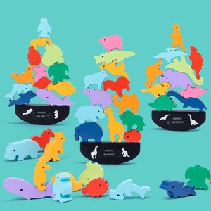 <span class=keywords><strong>Jeu</strong></span> de blocs d'équilibre animaux - Bateau d'équilibre de style puzzle, jouet en <span class=keywords><strong>bois</strong></span> pour la coordination œil-main et l'apprentissage précoce des enfants de 0 à 24 mois - Product Image 1