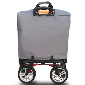 HW45 Folding Beach Wagon Cart With Canopy Brakes Hot Sale Large Space Baby Stroller With Awning For Outdoor Camping