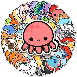 Cartoon Anime Custom Die Cut Vinyl label Sticker Holographic Sticker PU Sticker With Your Own Design