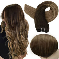 Bundel ekstensi rambut pakan Eropa Virgin lembut penuh warna #2 #4 #6 kualitas Salon kelas 12A untuk Putih