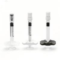 Seringue longue en verre de 1 ml à marque privée avec piston de retenue personnalisé, distributeur Luer Lock pour solution esthétique