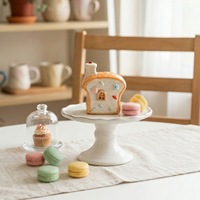 Ornement en céramique Art Déco créatif en forme de maison à pain, mini, mignon, orange, pour la maison, le bureau, Pâques, la chambre, le restaurant, la décoration de desserts