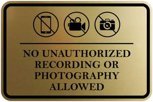 2024 Fabricant Haute Qualité En Aluminium Acrylique <span class=keywords><strong>Avis</strong></span> De Sécurité Signalisation Moderne Pas De Photos Vidéos Autorisées Caméra Zone Restreinte - Product Image 3