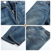 Celana Jeans Pria Premium High Street Straight Elegan dengan Cucian Low Saturation, Slim Fit, Ringan, Bahan Stretch, dan Bordir