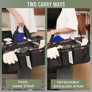 Water Resistant Cleaning Supplies Organizer with Handle & Foldable <b>Divider</b> for Cleaners - Product Image 6