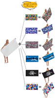 Colorful Wave Printed Beach Towel Microfiber Quick Dry Sand Free Lightweight Oversized Custom Print Beach Towels OEM ODM
