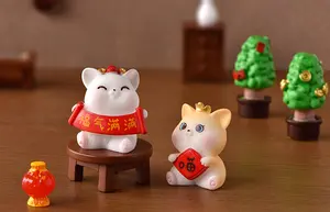 Promoção lista miniatura bonito enfeites crianças mini gato grande animal estatuetas