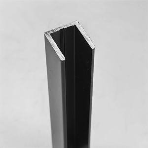 Profilo in alluminio nero opaco Hardware per porta in vetro doccia Deep U Channel - Product Image 5