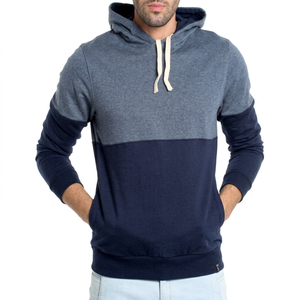Sweat à capuche décontracté à manches longues avec cordon de serrage, coupe classique, en coton tricoté, color block, en vente en ligne - Product Image 1