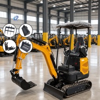 Mini-excavatrice compacte 1,5 tonne à vendre, avec cabine, moteur diesel Kubota, certifiée CE EPA EURO5, pour usage agricole