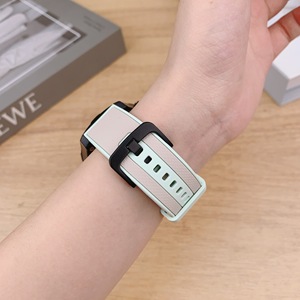 BEEFLYPOWER Bracelet en silicone bicolore de qualité supérieure 20 mm 22 mm pour Samsung Watch 7 40 mm 654 <span class=keywords><strong>Huawei</strong></span> 3 4Pro - Product Image 6
