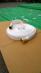 Chine fabricant double veste polyester pvc/pu ligne toile tuyau d'incendie lutte contre l'incendie layflat tuyau haute pression blanc/rouge nylon