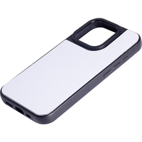 Coque de téléphone PC vierge personnalisable par sublimation avec anneau de protection de caméra, antichoc, protection 360°, design couleur unie