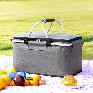 Insulated Picnic Basket 18L Foldable Rectangle Portable Outdoor Cooler Storage Box - Product Image 1