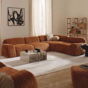 Ensembles de canapés en tissu <span class=keywords><strong>chocolat</strong></span> Moontree avec pouf réglable <span class=keywords><strong>Canapé</strong></span> de salon modulaire 4 places - Product Image 4