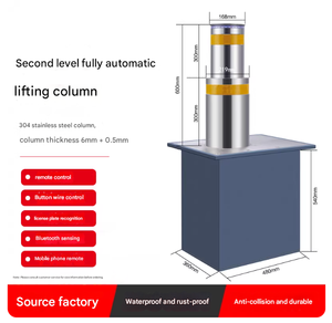 <strong>Level</strong> 2 Automatic Rising Bollards Reinforced Stainless Steel Parking Space Bollards Impact-Resistant Steel Pipe Warning <strong>Posts</strong> - Product Image 5