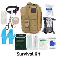 Kit de survie en plein air, camping, randonnée, chasse, équipement d'aventure, équipement d'urgence, sac tactique portable Molle avec outils et couverture thermique