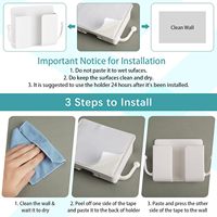 Support Mural Universel pour Téléphone, Station de Recharge, Support de Télécommande, Boîte de Rangement Murale en Plastique pour Salle de Bain, Chambre et Cuisine