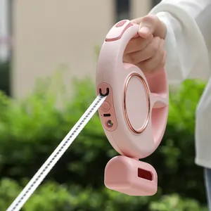 Starkes Nylon band für Hunde Katzen Einhand bremse Einziehbare Hunde leine LED Light & Dog Waste Dispenser Taschen enthalten