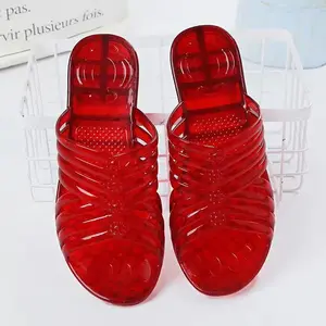 New jelly crystal home slipper platform slippers for middle-aged and elderly women