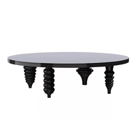 Table à manger de style chinois en acrylique couleur noyer avec pieds en acrylique créatifs en spirale, design moderne pour restaurant