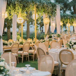 Pháp phong cách thanh lịch gỗ Louis ghế đám cưới Stackable tiệc bên sự kiện vòng trở lại ghế ăn tối - Product Image 3