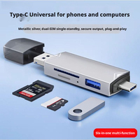 Lecteur de cartes OTG multifonction 4 en 1, adaptateur USB2.0 mini haute vitesse, prend en charge les cartes mémoire SD TF pour smartphone, ordinateur portable, ordinateur de bureau