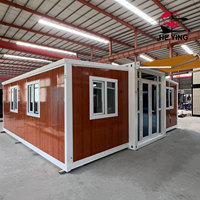 Villa préfabriquée en acier léger de 40 et 20 pieds, maison mobile portable avec salle de bain et cuisine extensibles pour hôtels et bureaux