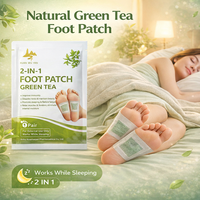 Patchs de thé vert aux herbes pour les pieds, pour une relaxation nocturne, usage quotidien, emballage personnalisé, échantillon gratuit disponible, OEM
