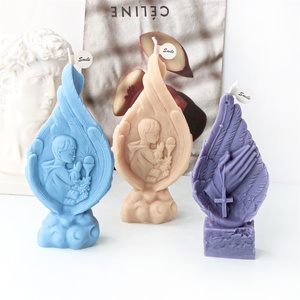 Moule en silicone pour bougie Sainte Charbel, Vierge <span class=keywords><strong>Marie</strong></span> <span class=keywords><strong>de</strong></span> Jésus, Famille <span class=keywords><strong>de</strong></span> trois, Aile d'ange, Sculpture artistique, Outil à cire catholique chrétien - Product Image 5