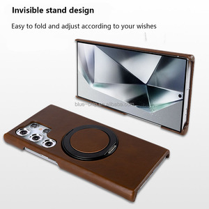 Étui de téléphone en cuir véritable personnalisé haut de gamme avec support magnétique pour cellule de gradation pour S24 Ultra, housse de sublimation - Product Image 2
