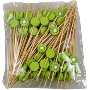 <span class=keywords><strong>Kiwi</strong></span> Vert Design Bambou Apéritif Brochette Bâton De Fruits <span class=keywords><strong>Sandwich</strong></span> Dessert Pick 100pcs Pack - Product Image 6