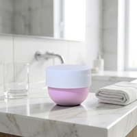 Bocaux en plastique PP blancs et roses en forme de bol de 100g, 200g, 300g pour beurre corporel et gommage cosmétique avec logo personnalisé
