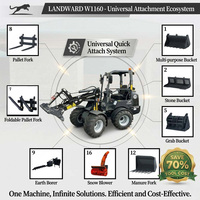 Chargeuse compacte articulée Landward 2570 kg avec moteur Kubota, multi-attaches, 4x4, petite chargeuse, vente chaude en Europe