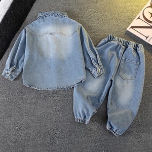 Atacado Nova Boutique Primavera Outono Bebê Denim Ternos Jacket + Jeans 2Pcs Moda Meninos Conjuntos de Roupas - Product Image 4